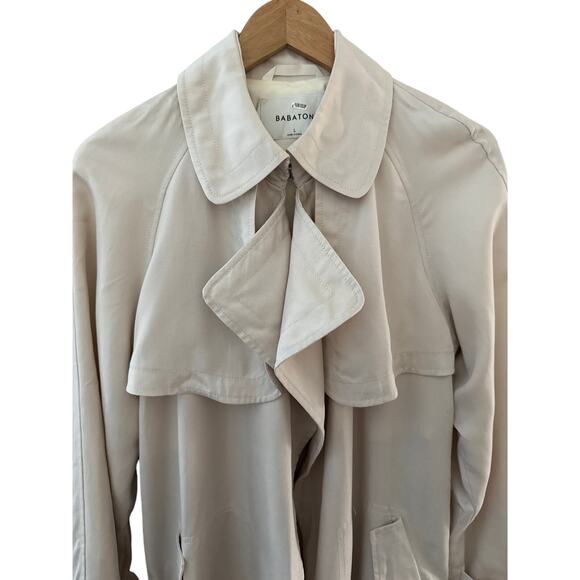Aritzia Babaton Lawson Lightweight Trench Coat Cream Size Large - Picture 8 of 12